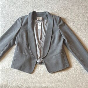 LOFT Ann Taylor Gray Shawl Collar Blazer